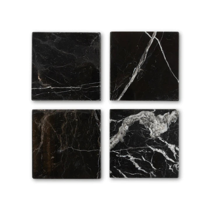 Black Marble 'Coasters' Set of 4