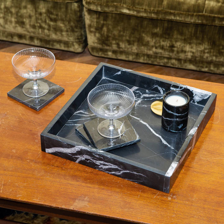 Black Marble 'Coasters' Set of 4