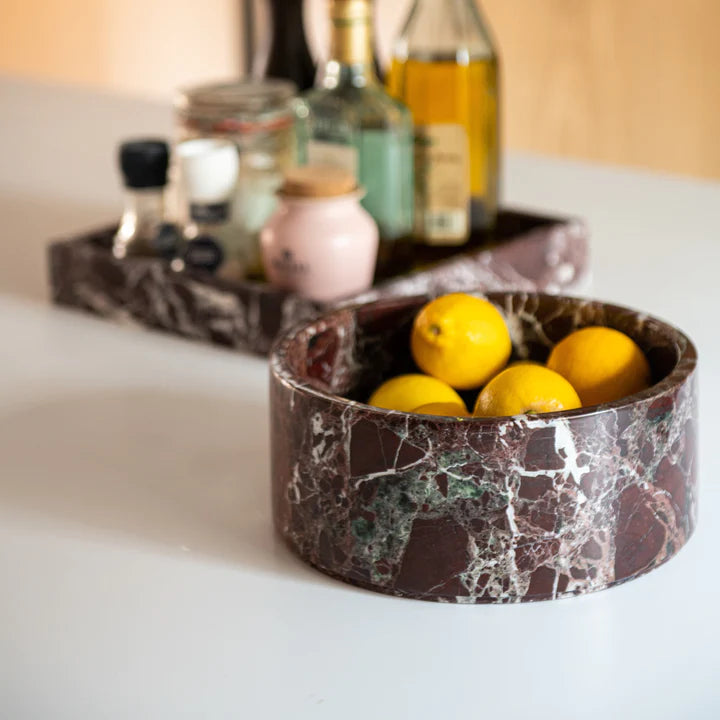 Burgundy Marble 'Fruit Bowl'