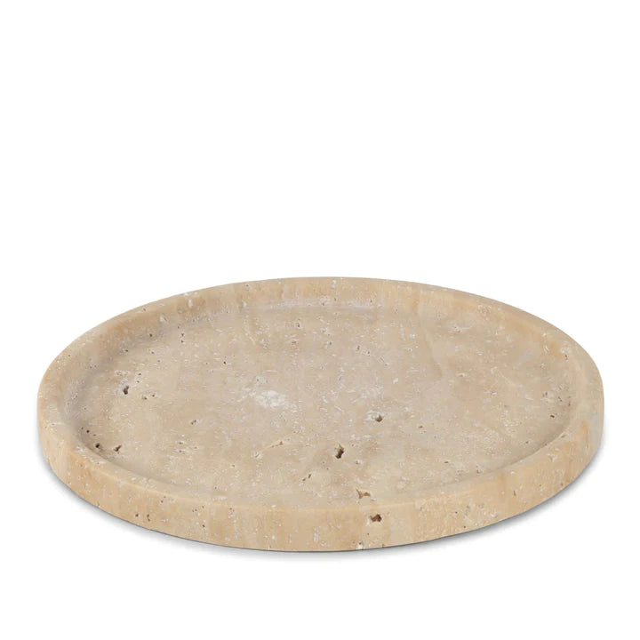 Travertine 'Round Tray'