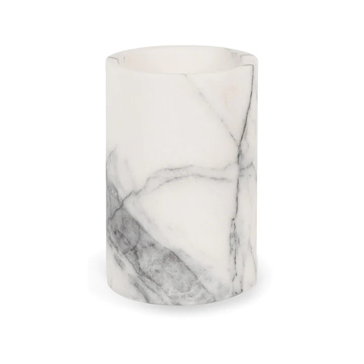 White Marble 'Bottle Cooler/Utensil Pot'