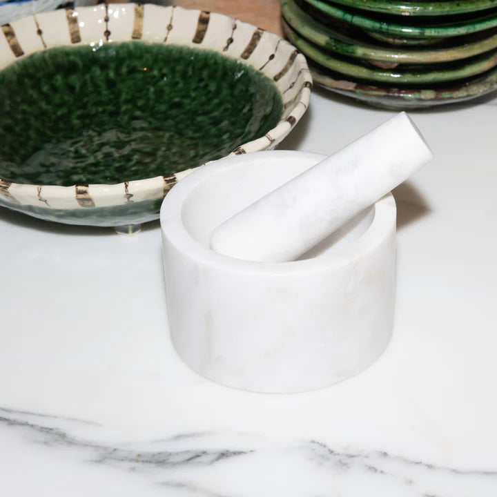 White Marble 'Mortar & Pestle'