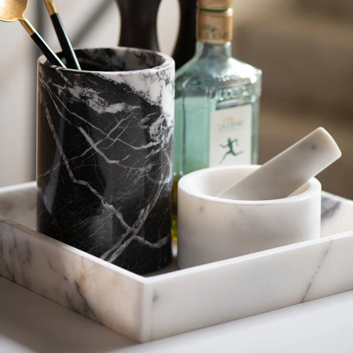 White Marble 'Mortar & Pestle'