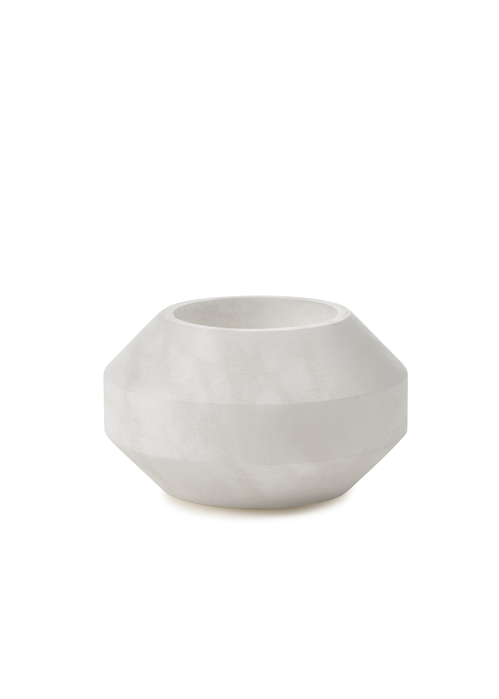 Candle Holder M White Alabaster